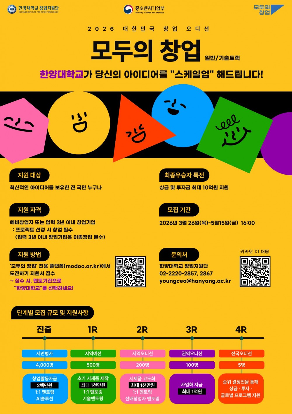 2026 모두의 창업 한양대 모집 포스터